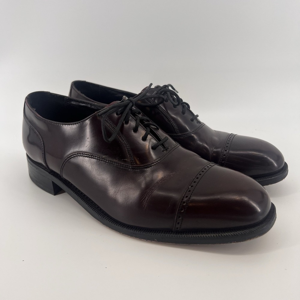 Florsheim Oxford Mens Shoes‎ Size 10D Burgundy Lexington Cap Toe 17067-05